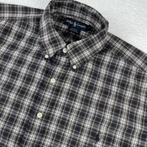 RALPH LAUREN Button Down Shirt Mens Large Green Blake‎ Plaid Preppy Pony Casual